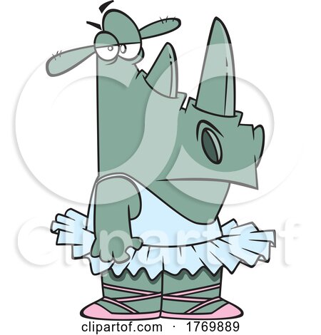 Cartoon Ballerina Rhinoceros by toonaday