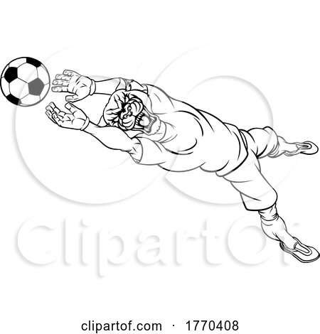 Panther Soccer Football Player Sports Mascot by AtStockIllustration