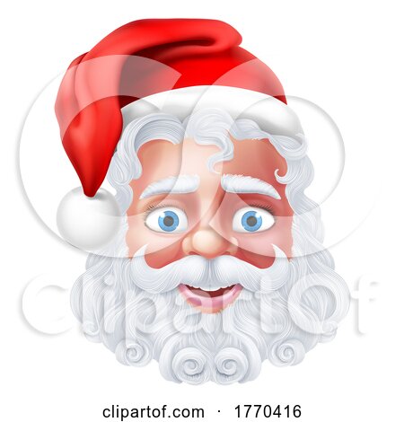 Santa Claus Father Christmas Cartoon Face by AtStockIllustration