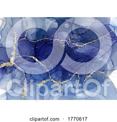 Elegant Hand Painted Alcohol Ink Design with Glitter Elements by KJ Pargeter