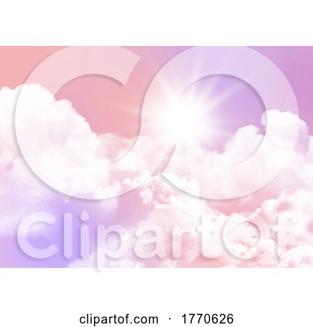 Decorative Sugar Cotton Candy Clouds Sky Background by KJ Pargeter
