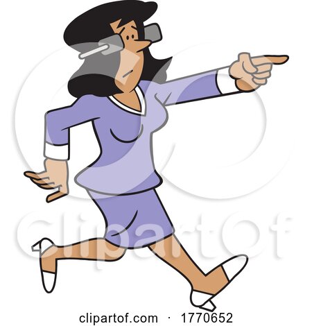 Cartoon Woman Wearing Blinders and Leading the Way by Johnny Sajem