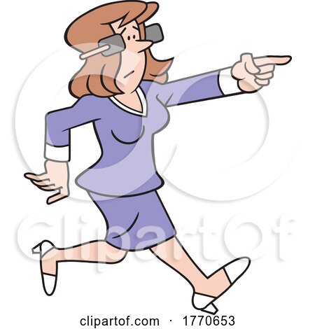 Cartoon Woman Wearing Blinders and Leading the Way by Johnny Sajem