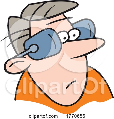 Cartoon Guy Wearing Blinders by Johnny Sajem