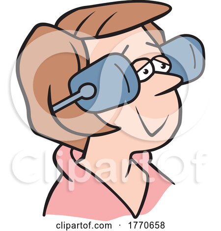 Cartoon Happy Woman Wearing Blinders by Johnny Sajem