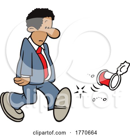 Cartoon Guy Kicking the Can by Johnny Sajem