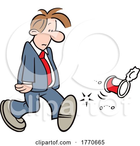 Cartoon Guy Kicking a Can by Johnny Sajem