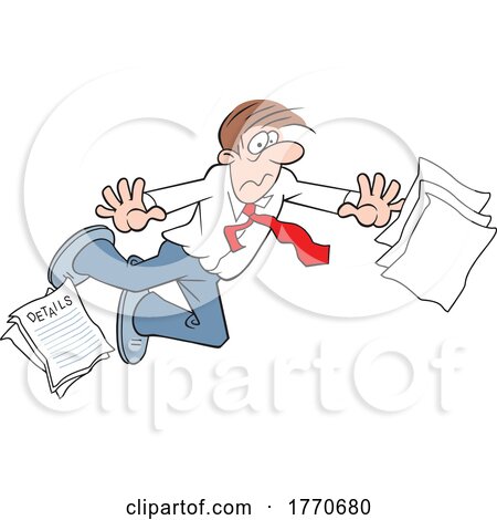 Cartoon Guy Being Tripped up by Details by Johnny Sajem