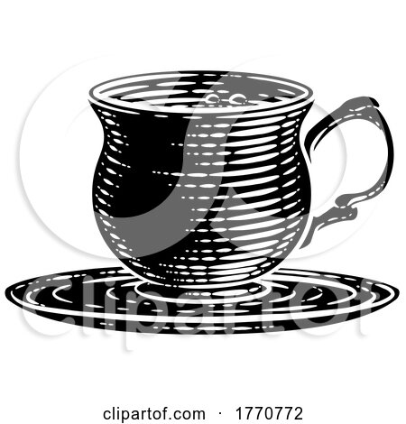 tea cup clip art black and white