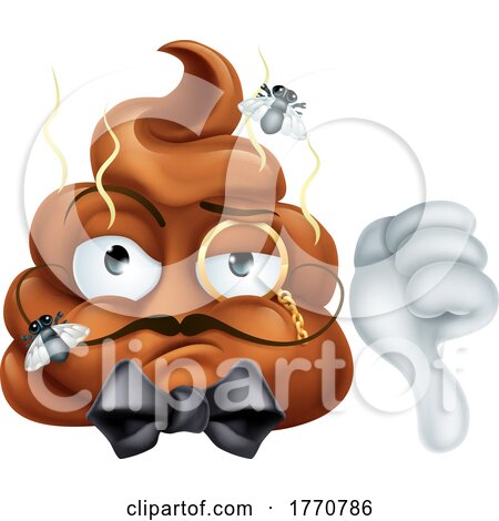 Arrogant Posh Snooty Poop Poo Emoticon Emoji Icon by AtStockIllustration