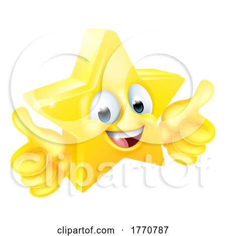 Star Thumbs up Happy Emoticon Cartoon Face by AtStockIllustration