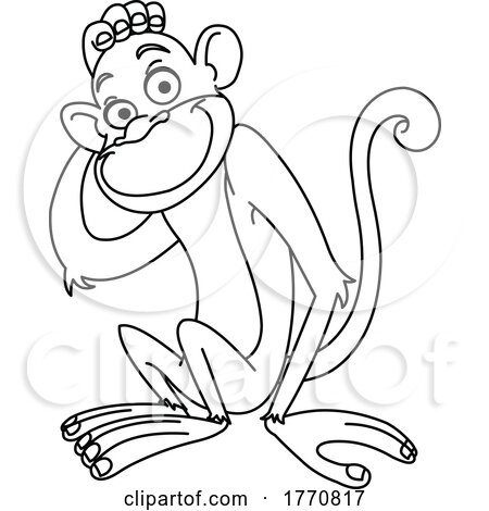 Cartoon Black and White Monkey by yayayoyo