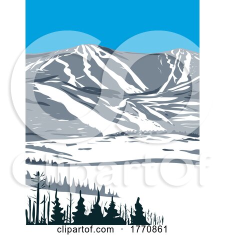 Killington Mountain Ski Area in Rutland County Vermont WPA Poster Art by patrimonio