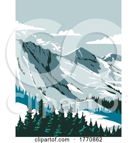 Alta Ski Area in the Wasatch Mountains in Salt Lake County Utah WPA Poster Art by patrimonio