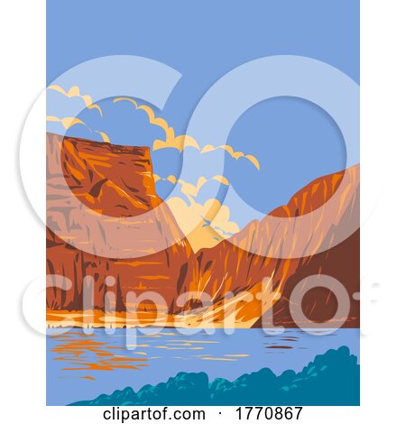 Bighorn Canyon National Recreation Area Between the Border of Wyoming and Montana WPA Poster Art by patrimonio