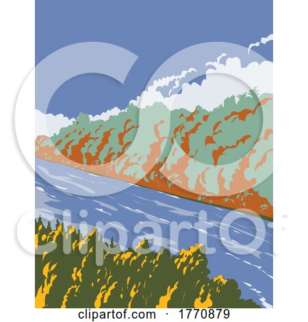 River Creek or Stream with Trees on Each Bank WPA Poster Art by patrimonio