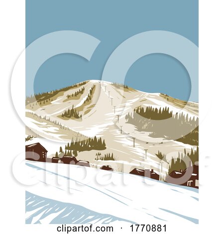Steamboat Ski Resort in Steamboat Springs in Routt County Colorado WPA Poster Art by patrimonio