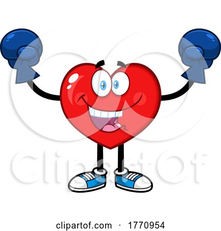 Cartoon Heart Mascot Character Boxer by Hit Toon