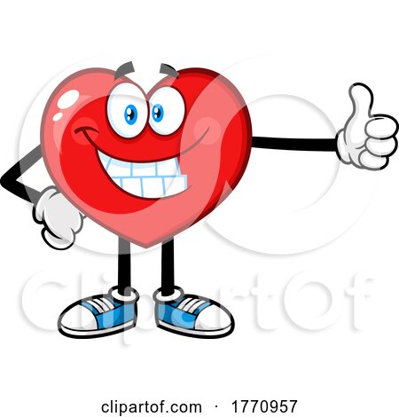 Cartoon Heart Mascot Character Giving a Thumb up by Hit Toon