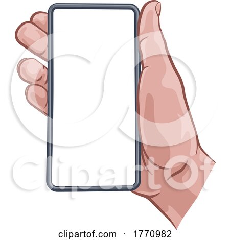 Phone Hand Comic Book Pop Art Cartoon Illustration by AtStockIllustration