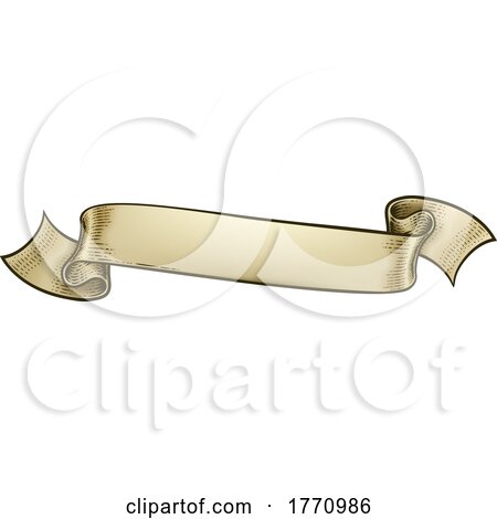 Paper Scroll Vintage Woodcut Banner Ribbon Drawing by AtStockIllustration