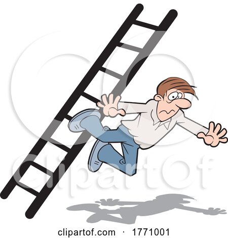 Cartoon Man Falling off of a Ladder by Johnny Sajem