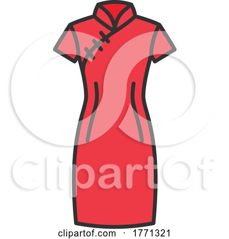 Qipao Dress Icon by Vector Tradition SM