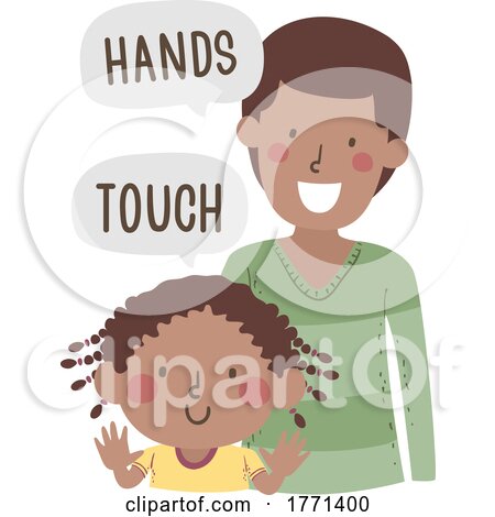 Girl Dad Teach Body Part Hands Touch Illustration by BNP Design Studio