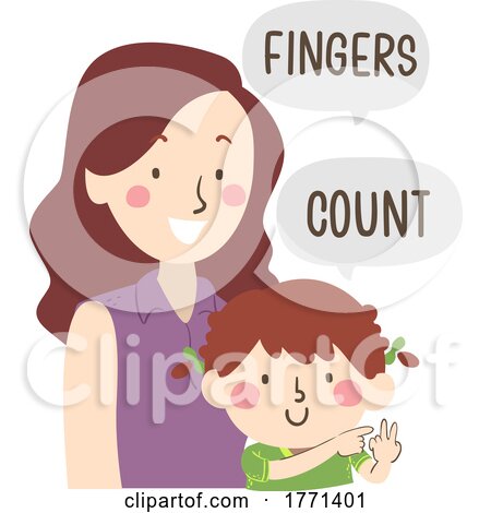 Kid Girl Mom Teach Body Part Fingers Count by BNP Design Studio