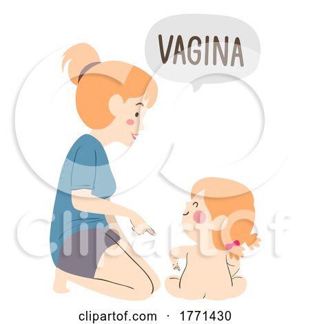 Girl Mom Toddler Vagina Private Part Illustration by BNP Design Studio