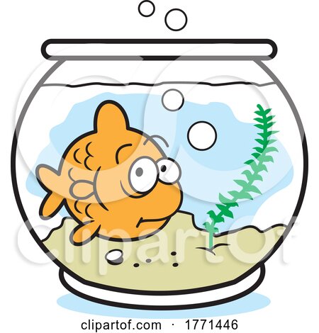 Cartoon Fish in a Bowl by Johnny Sajem