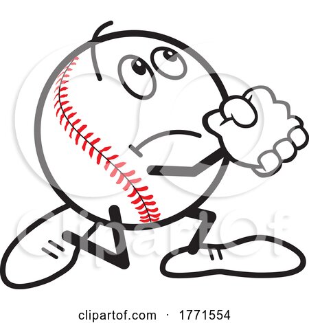 Cartoon Baseball Mascot Pleading by Johnny Sajem