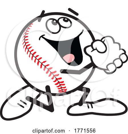 Cartoon Thankful Baseball Mascot Praying by Johnny Sajem