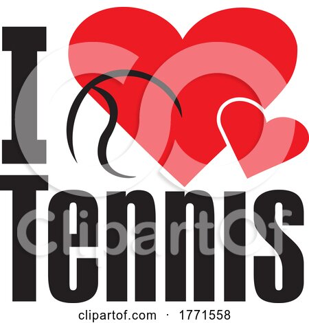 Cartoon I Love Tennis Design by Johnny Sajem