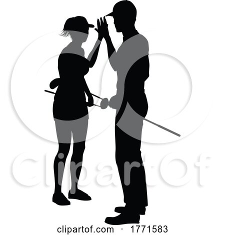 Golfer Golf Sports People in Silhouette by AtStockIllustration