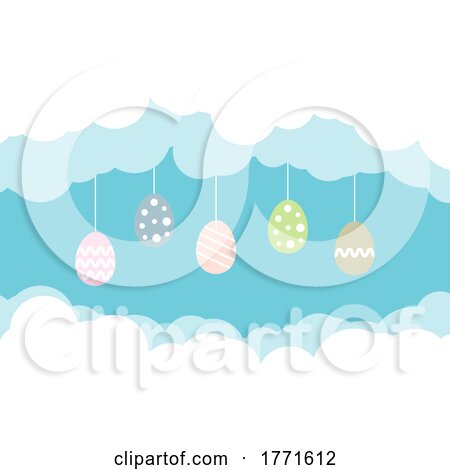Easter Egg Background with Cloud Border by KJ Pargeter