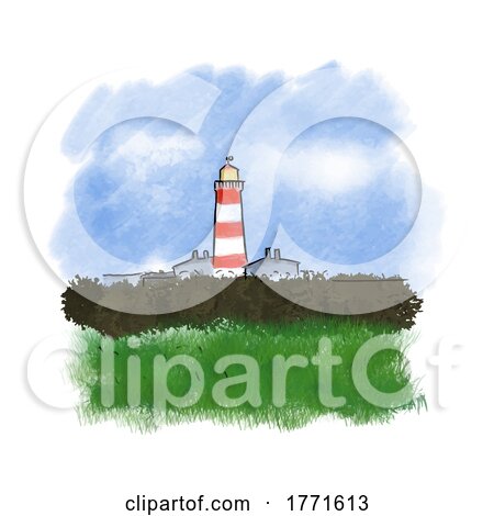 Hand Painted Watercolour Image of a Lighthouse by KJ Pargeter