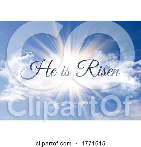 He Is Risen Background with Sunburst in Blue Sky Design by KJ Pargeter