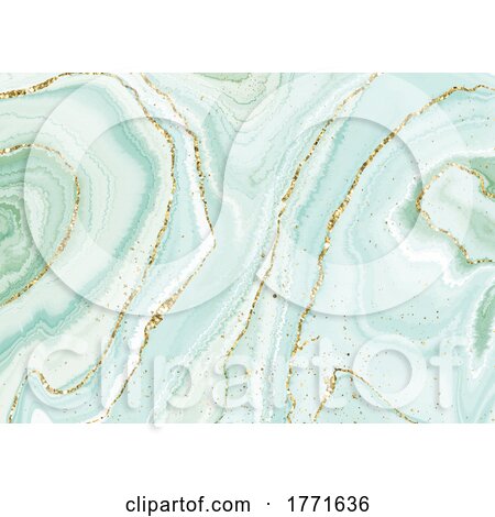 Elegant Hand Painted Liquid Marble Design with Glitter Elements by KJ Pargeter