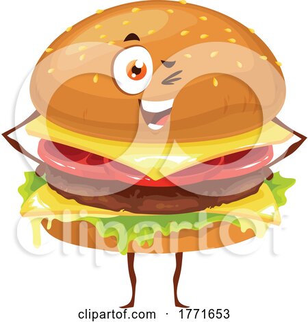 Winking Cheeseburger by Vector Tradition SM