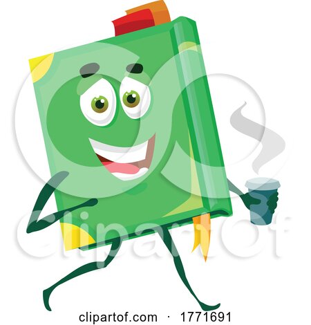 Book Mascot with Coffee by Vector Tradition SM
