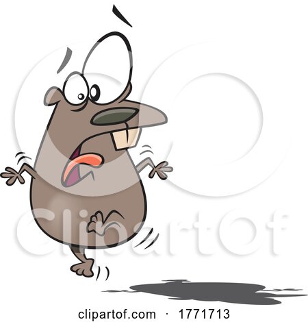 Cartoon Scared Groundhog Seeing Its Shadow by toonaday