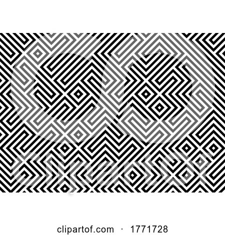 Retro Geometric Background in Black and White by KJ Pargeter