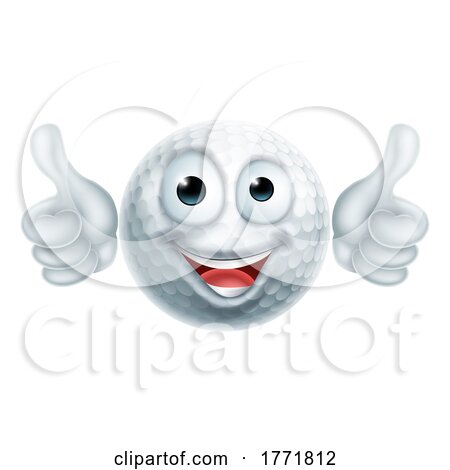 Golf Ball Emoticon Face Emoji Cartoon Icon by AtStockIllustration