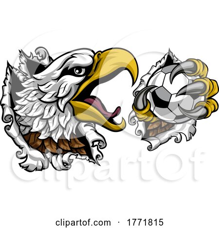 Bald Eagle Hawk Ripping Soccer Football Mascot by AtStockIllustration