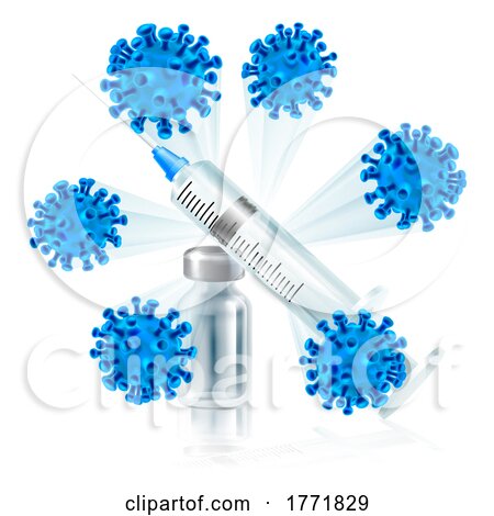 Vaccine Syringe and Vials Vaccination Concept by AtStockIllustration