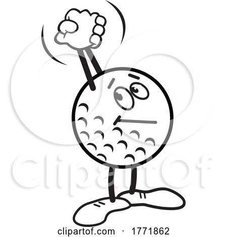 Cartoon Winner Golf Ball Cheering by Johnny Sajem