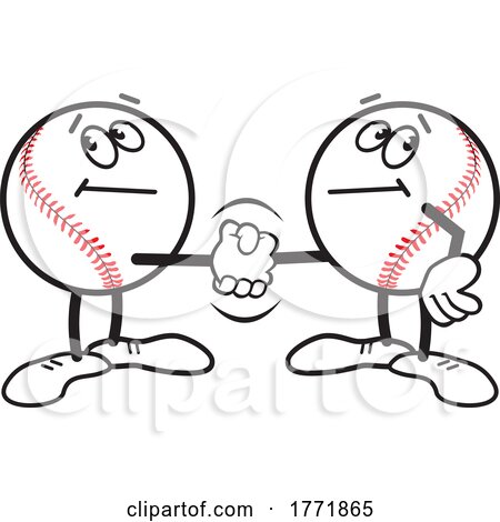 Cartoon Baseball Characters Shaking Hands by Johnny Sajem
