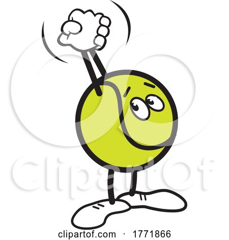 Cartoon Winner Tennis Ball Cheering by Johnny Sajem