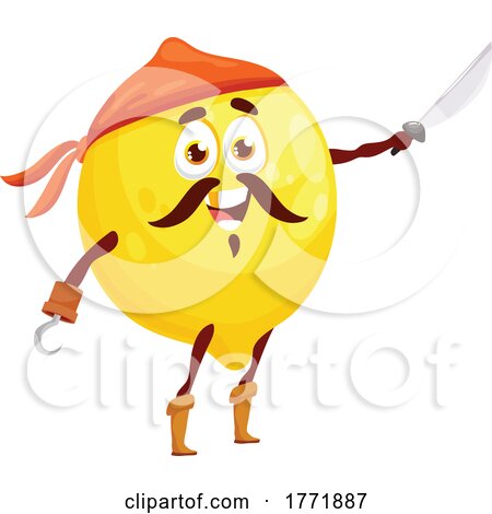 Lemon Pirate Food Character by Vector Tradition SM